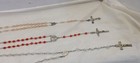 Vintage Rosary Religious Crucifix Catholic Pendant Prayer Beads Necklace Lot