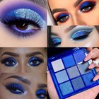 Blue Eyeshadow Palette Eye Shadow Makeup navy Blue Eyeshadow Shiny Sparkle Sh   