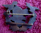 Vintage Eagle   Wreath Military Style Lapel Pin Black Metal Safety Pin Back