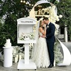 Vintage Phone Booth Style Audio Guest Book Recording Stand Phone Booth Table