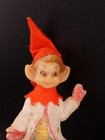 Vintage Christmas Sugared Pixie Elf Gnome Pick Ornament Decoration Japan