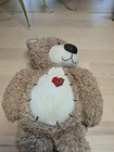 First   Main Tender Teddy Brown Bear Plush Stuffed Animal Red Heart 11 1 2    