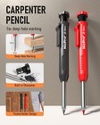 Nicpro Carpenter Pencil With Sharpener  Mechanical Pencils Set Black red 