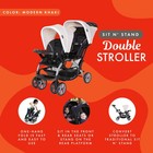 Baby Trend Sit N Stand Travel Baby Double Stroller  Modern Khaki  open Box 