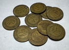 10 X Nyc Subway Tokens  New York City Transit   solid Brass  Variety 1980-1985