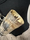 Handmade Real Horn Mug cup Viking Horns Leather Strap