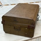 Storage Trunk Rustic Iron Box Embossed Military Metal Look Ship Treasure Chest