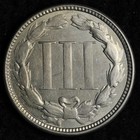 1874 Three Cent Nickel Piece Bu  uncirculated  Ms E282 Vdel