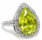 10ct Peridot   White Topaz 925 Solid Sterling Silver Ring Jewelry Sz 7 Mb2
