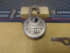 Antique vintage Miller Champion 6 Lever  Ls  Push Key Pancake Padlock W key  225