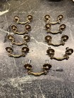 Antique Ornate Cast Brass Drawer Pulls 9pc