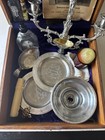 Antique Sick Call Last Rite Set In Wood Box Homan Silver Plate Circa 1896 - 1897