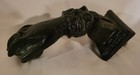 Antique Victorian Cast Iron Lady Hand Holding Ball Door Knocker Gothic Architect