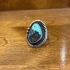 Vintage Native American Turquoise Ring Sterling Silver Navajo Ring Old Pawn