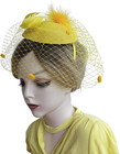 Fascinator Hats For Women Tea Party Veil Feather Fancy Pillbox Hat 20s 50s