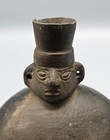 Pre Columbian Chimu Blackware Human Effigy Vessel Pottery