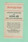 Winchester Model 62 Owners Manual Reproduction