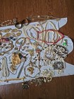 Whiting   Davis Mixed Fashion Jewelry Lot 50  Gold white Necklace Set