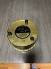 Vintage Guildcraft Ny Black And Gold Embossed Footed Metal Tin Fruit Cake Box 8   