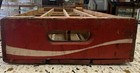 Vintage Coca-cola Wooden Soda Bottle Crate Carrier  Red   White Advertising