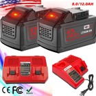 18v Charger For Milwaukee For M18 12 0ah Extended Li-ion Battery 48-11-1860