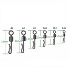 50pcs Bearing Swivel Fishing Connector Q Shaped Quick Change Swivels For Carp Fi