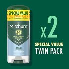 Twin Pack Mitchum Men Antiperspirant Gel Deodorant Triple Odor Defense Unscented