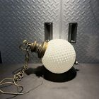 Vintage Milk Glass Hanging Chain Swag Lamp Light Fixture Antique White   Copper