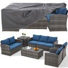 7 Pcs Outdoor Outdoor Conversation Set Patio Furniture Set W two Storage Boxes