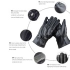Mens Leather Gloves Full Finger Motorcycle Driving Winter Warm Touch Screen