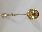 Towle Old Colonial Sterling Silver Serving Faceted Crimped Ladle Spoon Gold Wash