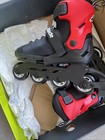 Rollerblade Microblade Kids Adjustable Inline Skates Black Red Size 2-5 New Box