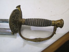 Us Model 1860 Civil War Officers Sword   Scabbard Etched Blade Folding Guard