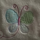 Carters Pastel Pink Plush Baby Blanket Butterfly Embroidered Applique Girls Vtg
