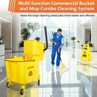 38 Qt Commercial Mop Bucket With Side Press Wringer On Wheels And Mops Set Fo   