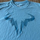 Nike Court Dri-fit Rafael Nadal Tennis T-shirt Iconic Bull Logo Pre Owned Size L