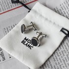 Montblanc Men s Stainless Steel Black Classic Business Round Cufflinks No Box