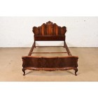 Romweber Antique French Provincial Louis Xv Carved Flame Mahogany Full Size Bed