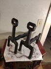 Antique Art Deco Never Used Cast Iron Fireplace And Irons 14x13x7 Very Rare