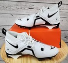 Nike Alpha Menace Pro 3 Panda White Football Cleats Size 11 Ct6649-100  No Lid 