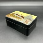 Vtg Russian Fedoskino Folk Art Lacquer Hand Painted Deer Wood Trinket Box