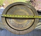 Signed Handmade Art Persian Islamic Arabic Calligraphy Copper Bronze 14    Tray
