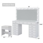 55  Makeup Vanity Desk With Lighted Mirror  Vanity Table Gift  13 Drawers  White