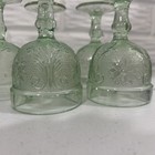 Indiana Glass Tiara Sandwich Footed Mini Goblets - Set Of 5- Chantilly Green