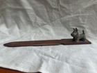 Vintage Letter Opener Wood With Standing Metal Scottie Scotty 3d Patina Lqqk
