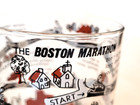 Lot Of 6 Vintage 1977 Boston Marathon Map Glasses Tumblers By Artist Jim Fixx