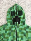 Boys Minecraft Creeper Green Full Zip Hoodie With Pockets Size Large