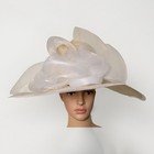 Custom-made Suzanne Couture Millinery Formal Wedding Wide Bim Ivory white Summer