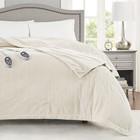 Beautyrest King Textured Fleece Luxury Heated Blanket - Ivory - Dual Controllers