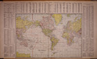 1921 Map Of The World With Ocean Travel Routes   Distances  17x29 - 15